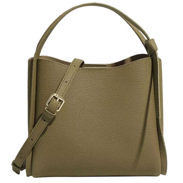 Genuine Leather Women&#8217;s Large Capacity Shoulder Crossbody Bag Cowhide Bucket Bag