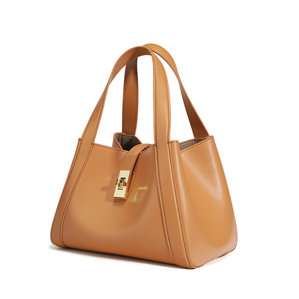 Custom luxury brown large tote  bag with zipper for women