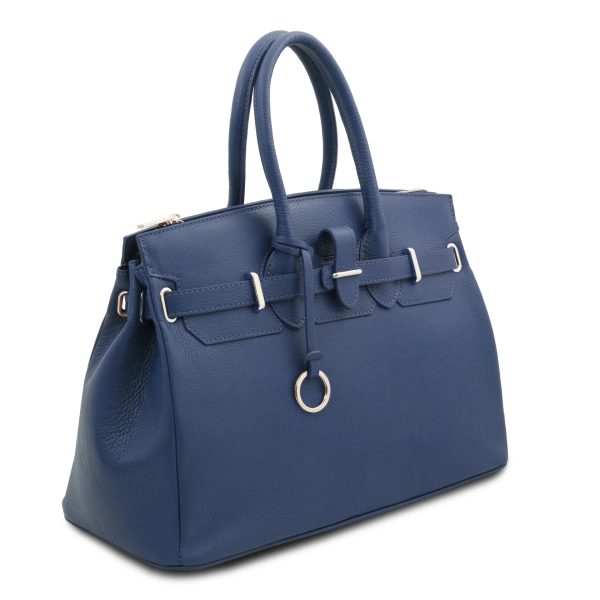 Leather Handbag with GoldenHardware