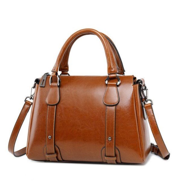Pull Up Leather Satchel Bag