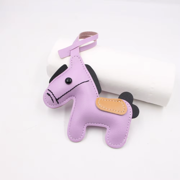 Fashion Top Layer Hot Bag Leather Keychain Pony Pendant Accessory