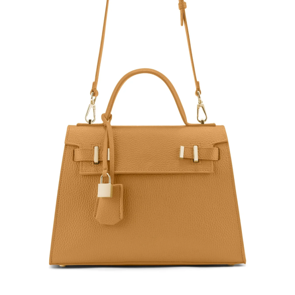 Soft pebbled calf skin leather with matching trim
